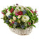 basket of chrysanthemums and roses. Russia
