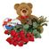 red roses with teddy and chocolates. Russia